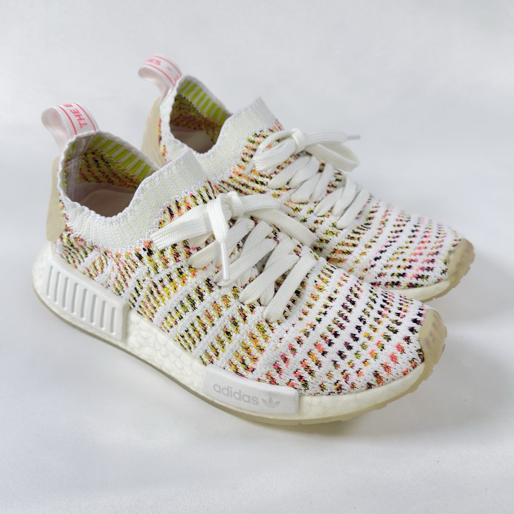 Adidas NMD R1 STLT Primeknit Running Shoes White/Multi, Women's Size 6 US